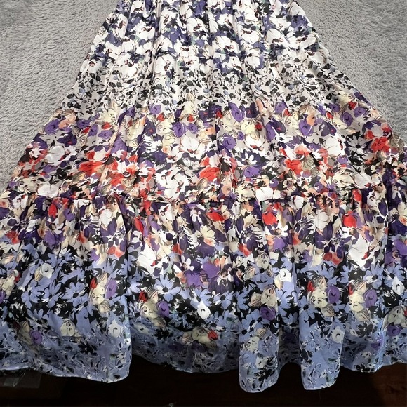 Danny & Nicole Maxi Dress Size 12 Floral Colorful Ruffle Sleeve Flowy Garden - Picture 13 of 16